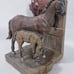 Bookends Western Style Horse With Foal Colt Saddle Heavy Resin Wood Look