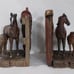 Bookends Western Style Horse With Foal Colt Saddle Heavy Resin Wood Look