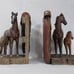 Bookends Western Style Horse With Foal Colt Saddle Heavy Resin Wood Look