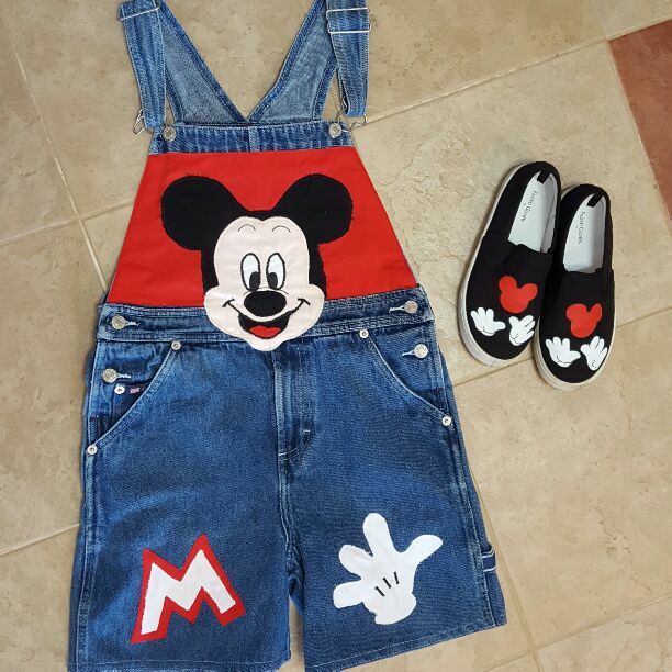 CUSTOM MICKEY MOUSE OVERALLS AND SHOES