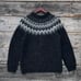 Wool Fair Isle Vintage Cable Knit Gray Winter Sweater Women’s Medium