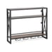 3-Tiers Industrial Wall Mounted Wine Rack with Glass Holder and Metal Frame L4