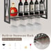3-Tiers Industrial Wall Mounted Wine Rack with Glass Holder and Metal Frame L4