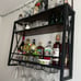 3-Tiers Industrial Wall Mounted Wine Rack with Glass Holder and Metal Frame L4