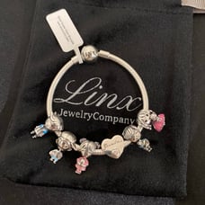 Linx Snake Chain Bracelet with Grandma and Grandchildren Themed Charms