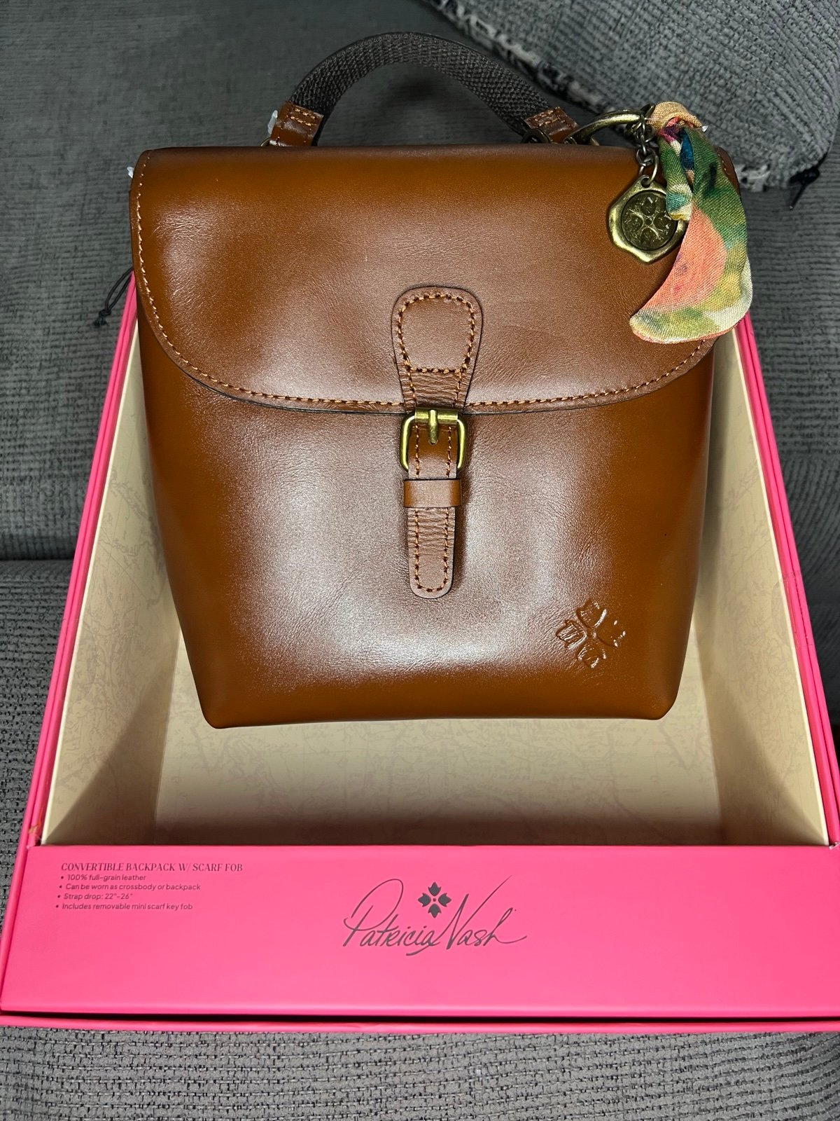 Patricia Nash convertible backpack with scarf