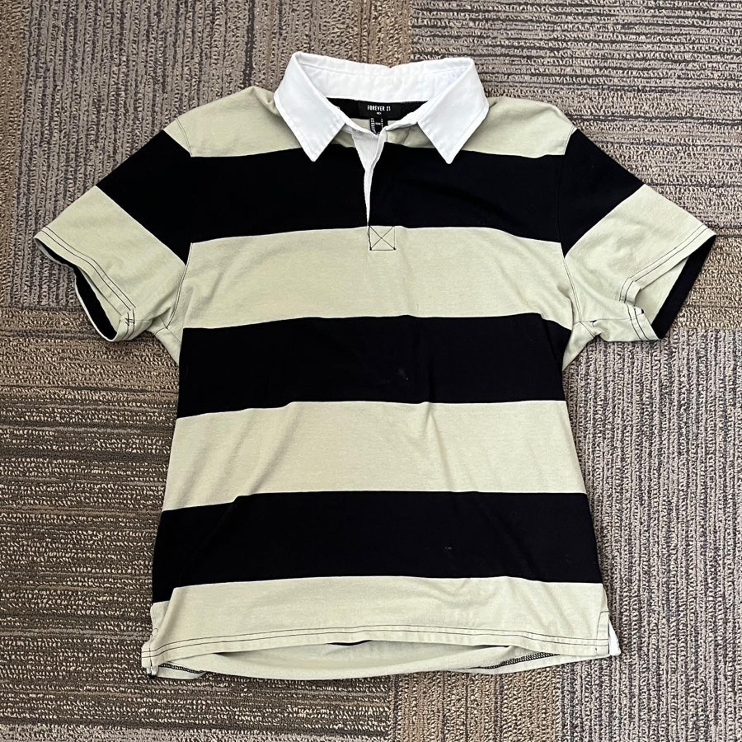 Forever 21 Black and Green Polo