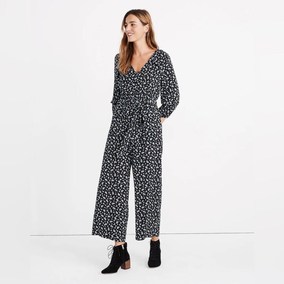Madewell Ruffle Sleeve Jumpsuit - Baby’s Breath Blue - Size XS