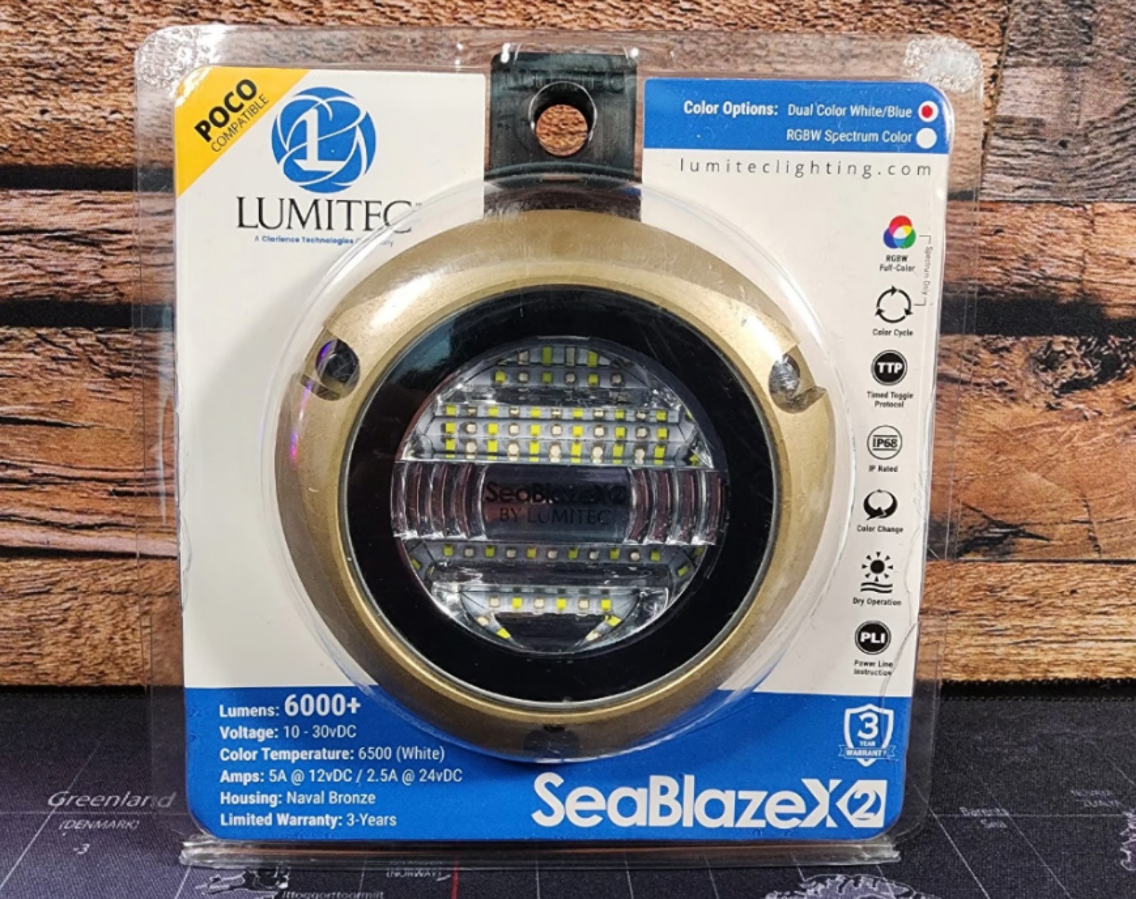NEW! Lumitec SeaBlaze X2 LED Underwater Light - Dual Color - White/Blue 101516