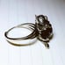 Sterling cat S925 adj ring w/blue sapphire eyes & garden quartz sphere