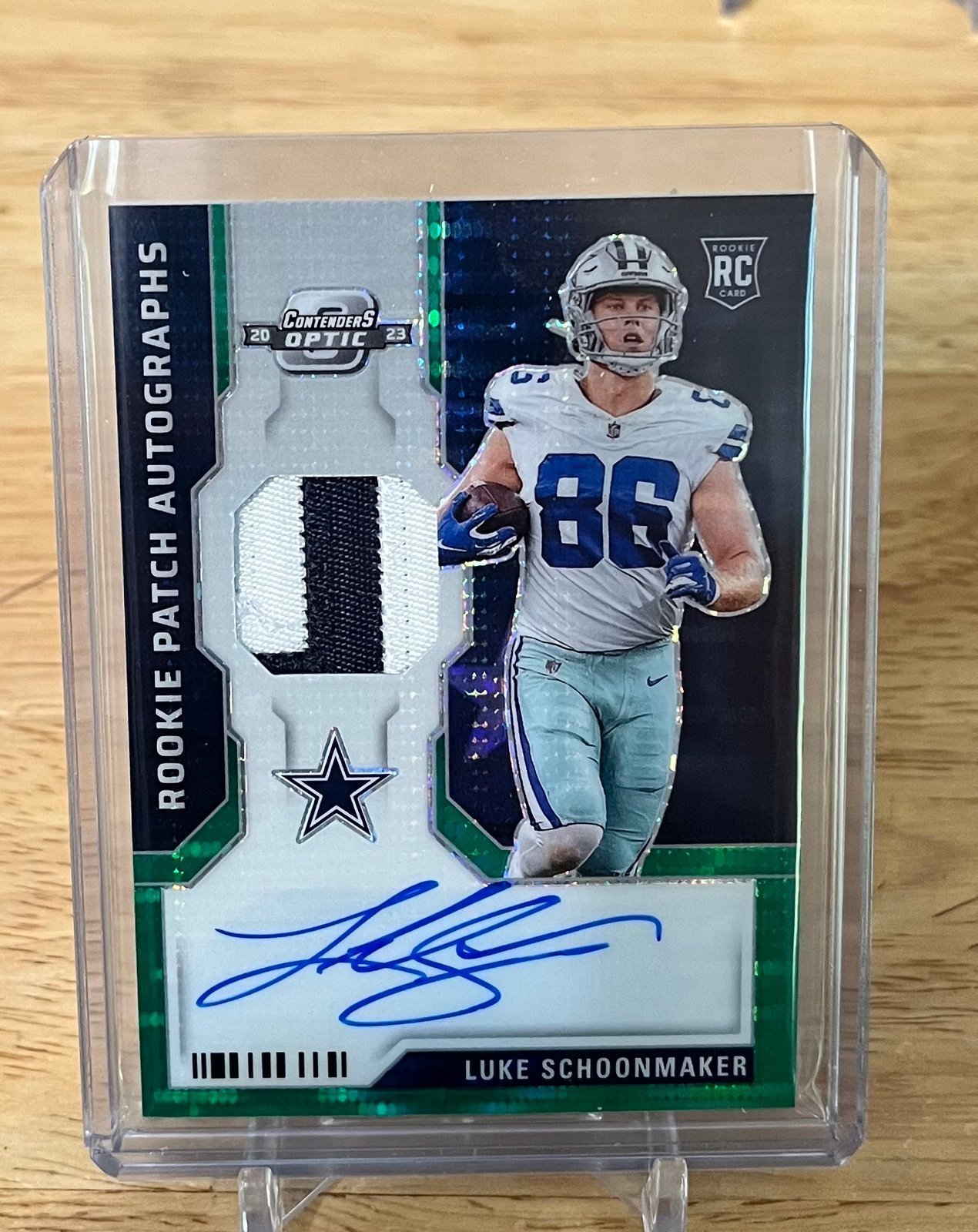2023 PANINI CONTENDERS OPTIC LUKE SCHOONMAKER RC PATCH AUTO 07/15 COWBOYS TE