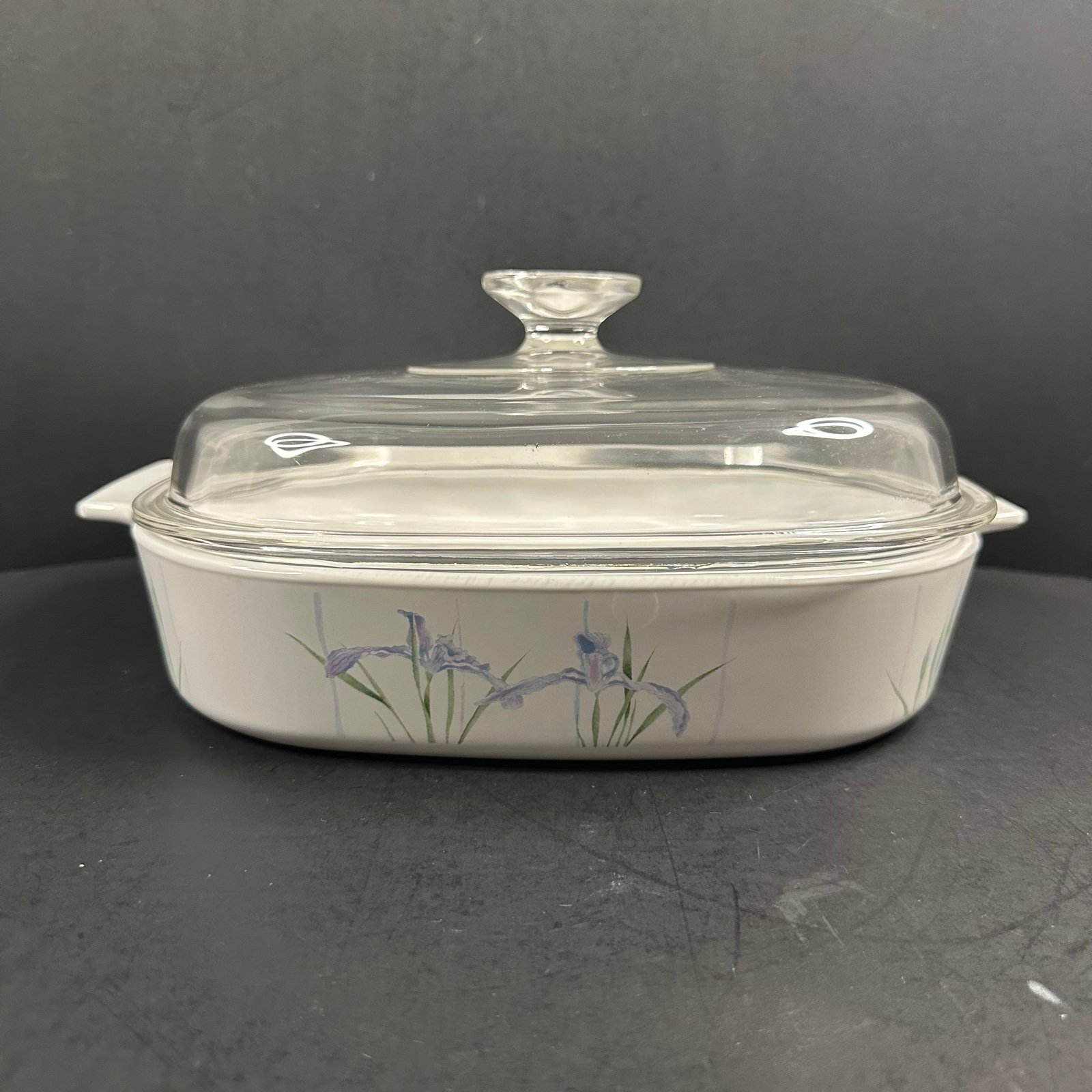 Corning Ware A-10-B Shadow Iris 2.5 Quart Casserole Dish, Vintage 1985-1995