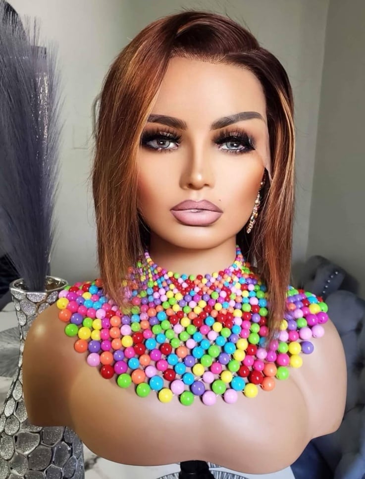 100%virgins human hair highlighted wig