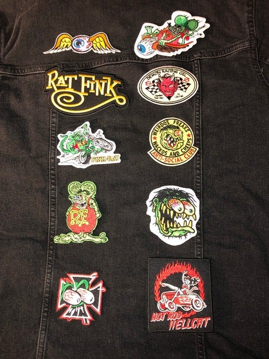 RAT FINK VON DUTCH CAR CULTURE EMBROIDERED PATCHES IRON-ON FREE SHIPPING