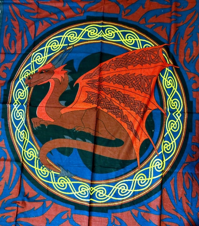 Celtic Dragon - Cotton Single Tapestry