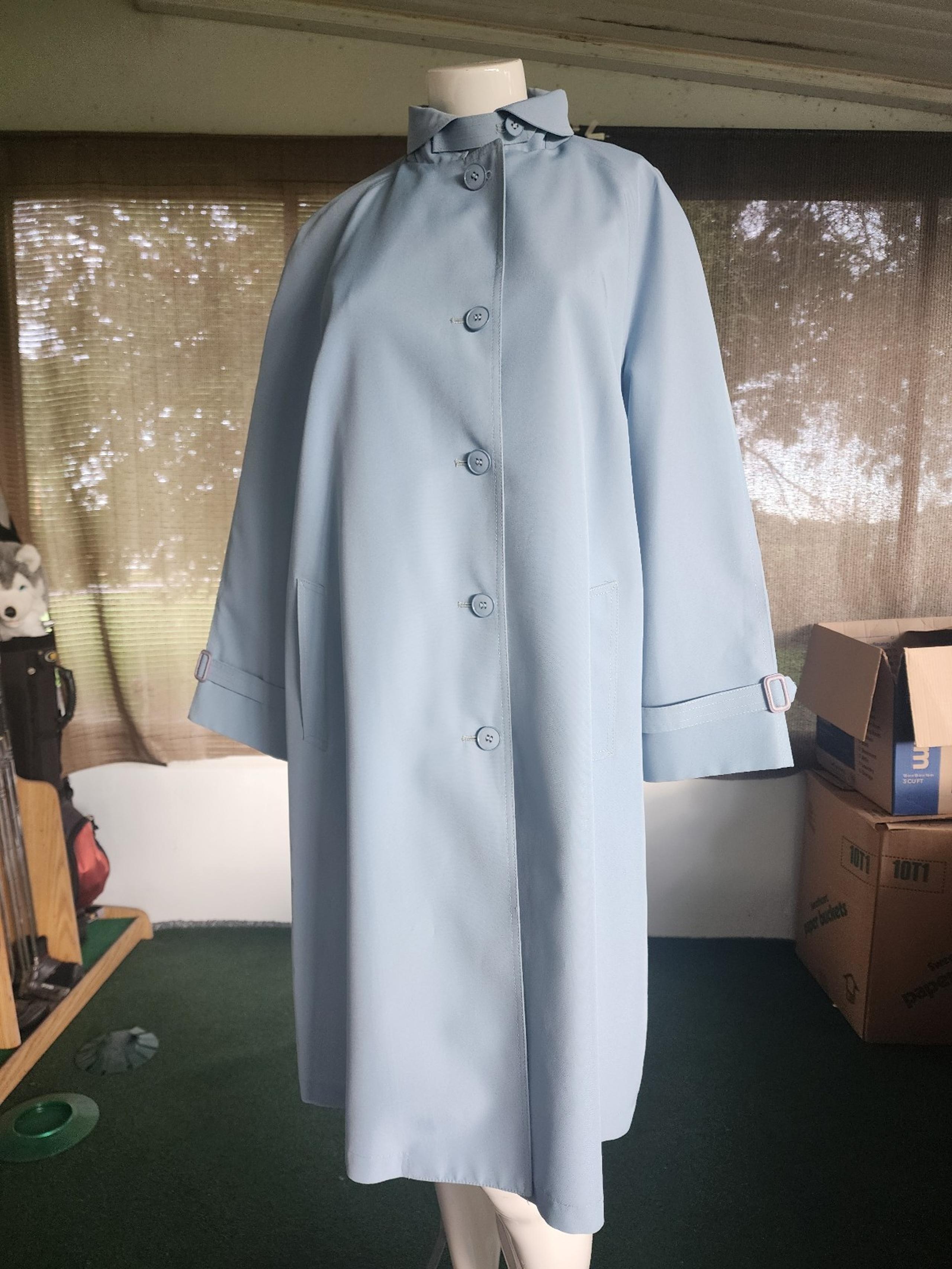 1970s Misty Harbor Pale Blue Trench Coat