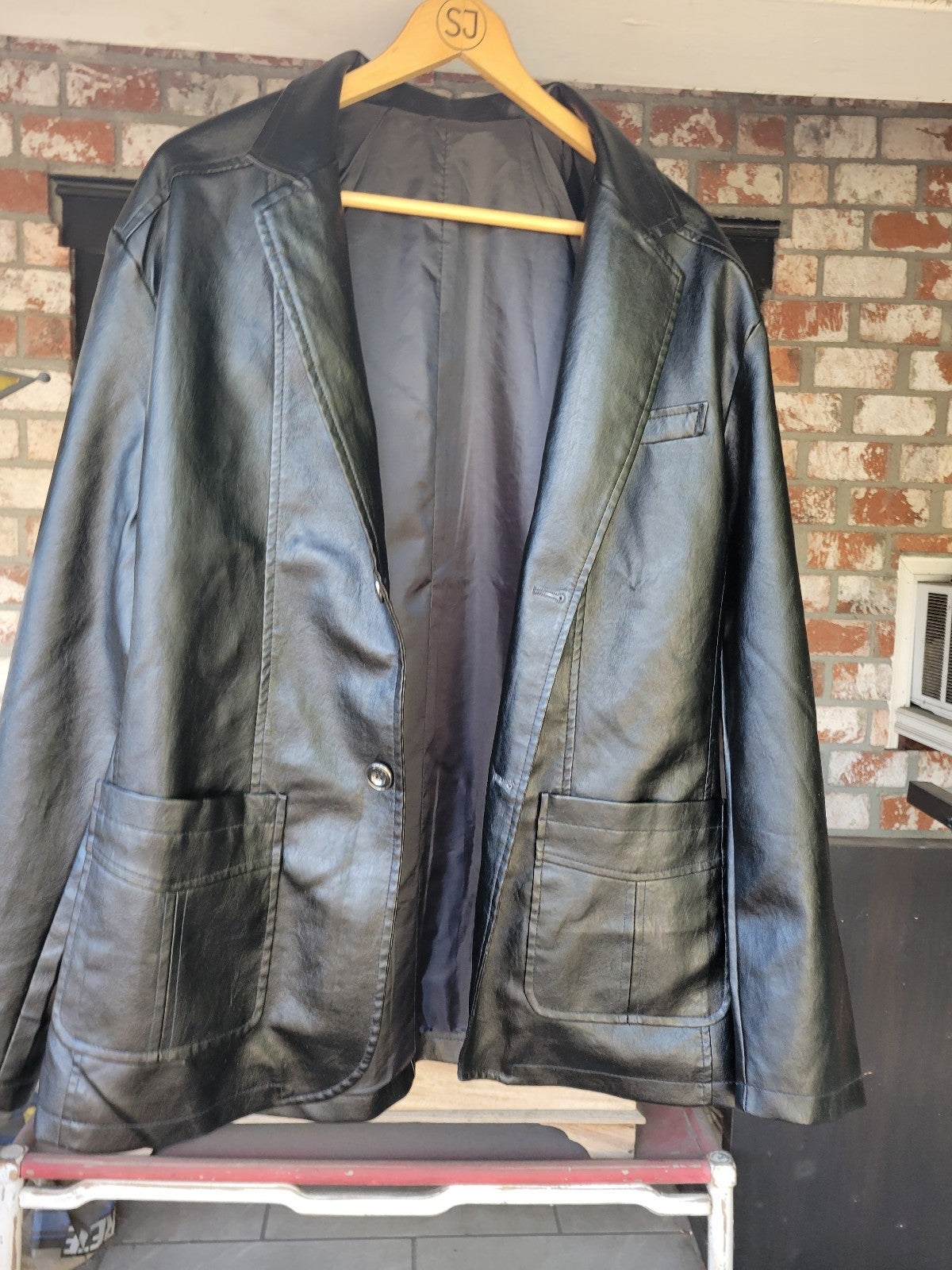 PU vegan leather jacket sz 44
