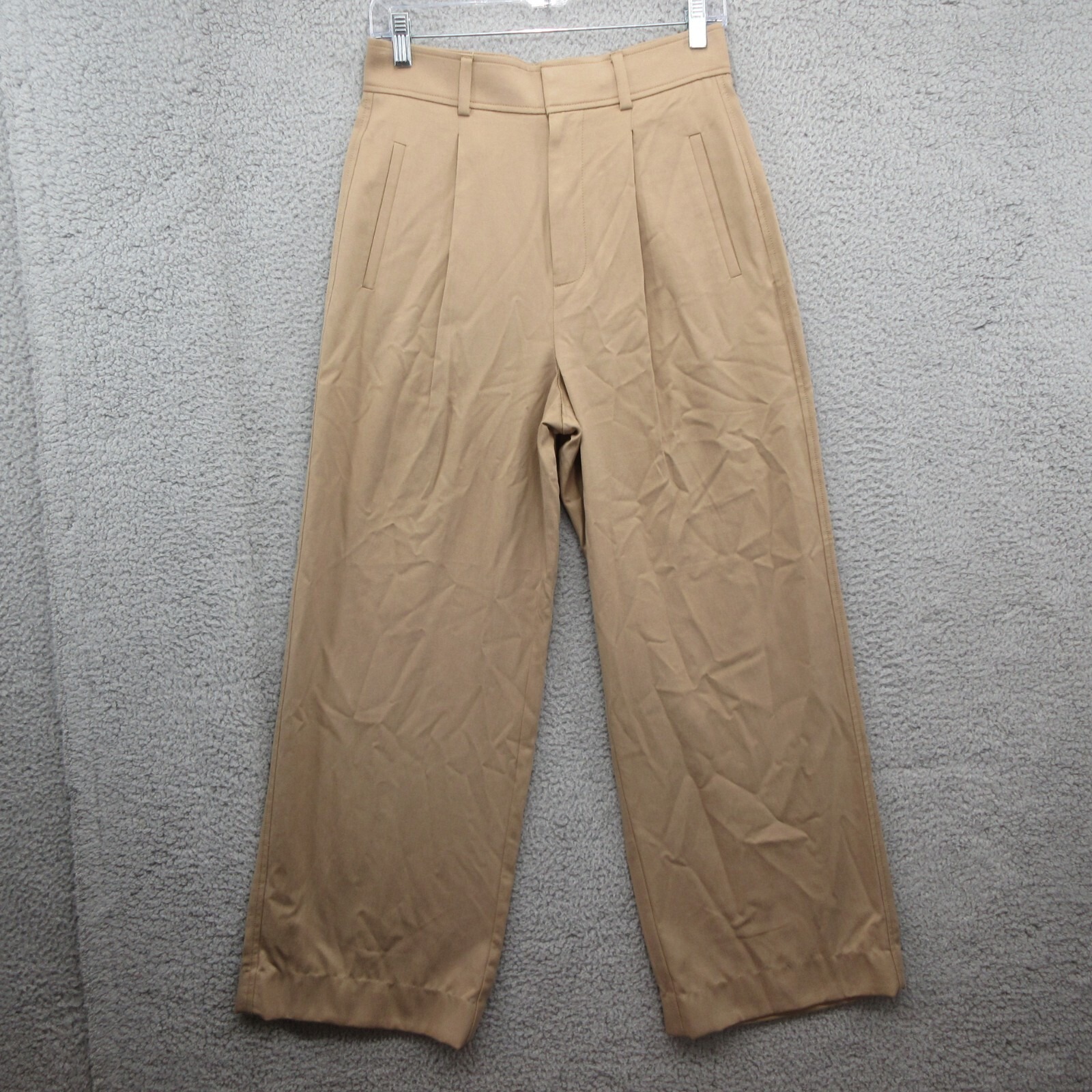Everlane The Draper Pleated Pants Womens 2 Short Beige Tan High Rise 29x29
