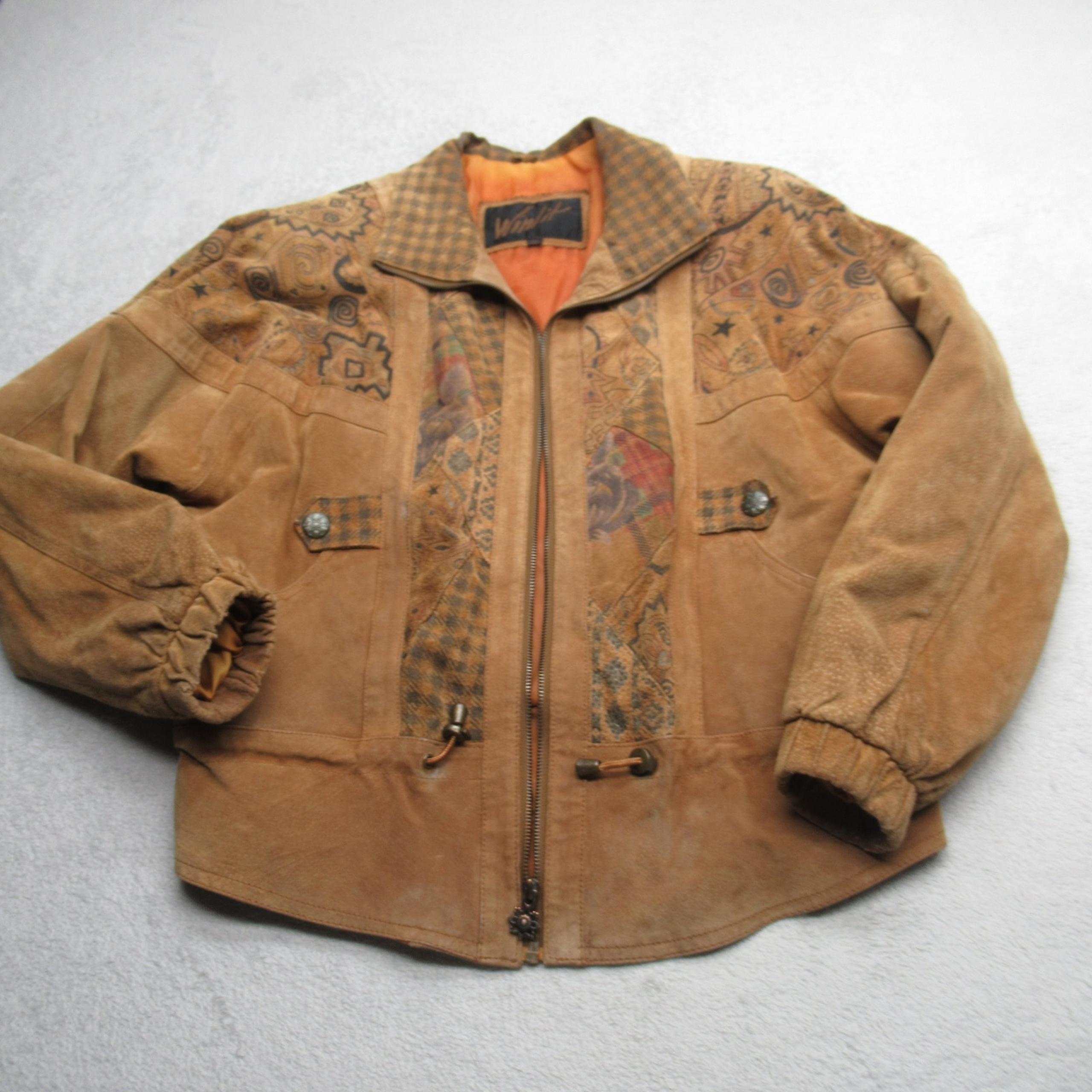 Winlit Genuine Leather Jacket Women Medium Brown Western NEEDS ZIPPER REPAIR VTG