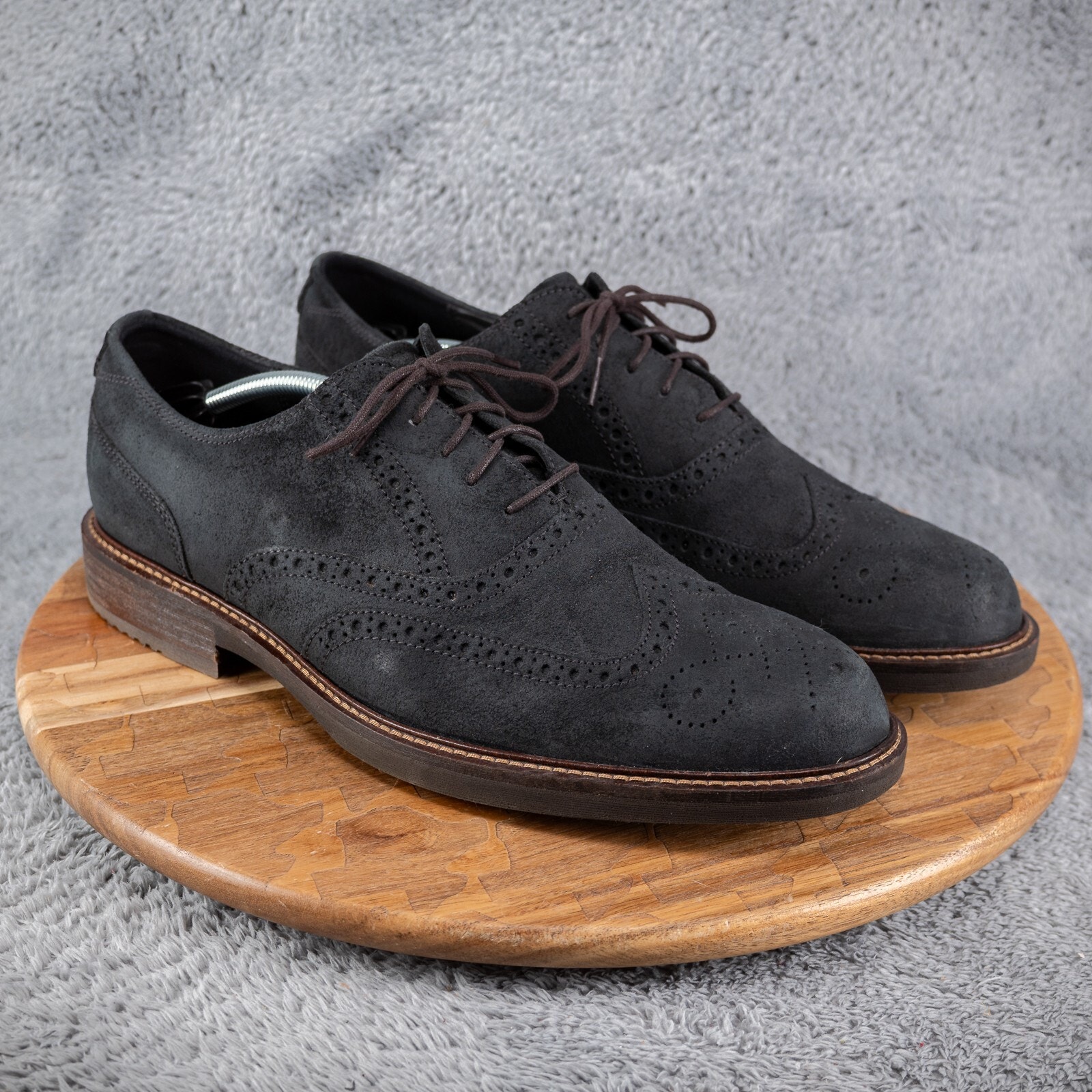Ecco Kenton US 13 EU 47 Wingtip Brogue Shoes Men Nubuck Leather Casual Oxford