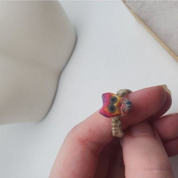 Native tye die owl rope ring size 5.5