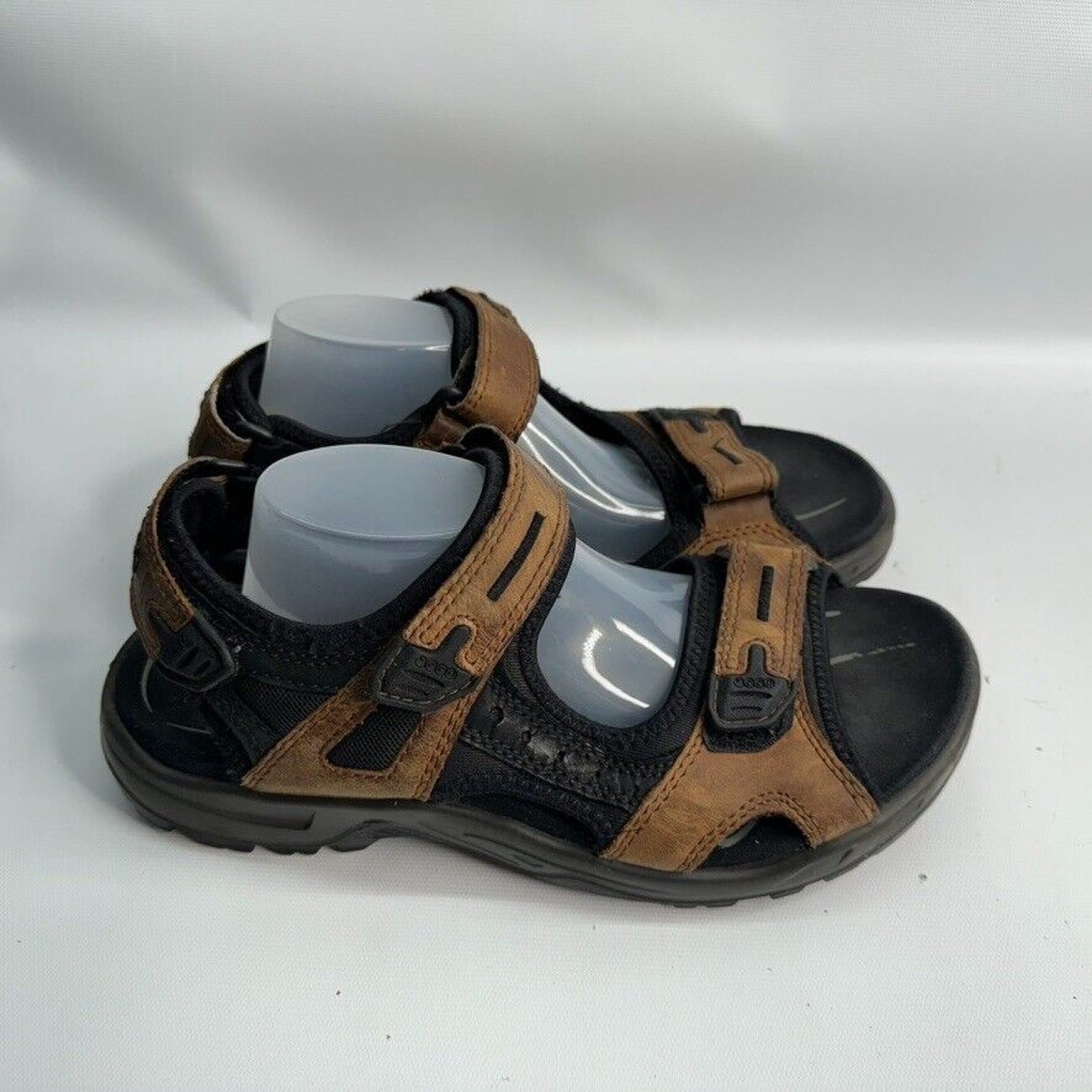 ECCO Yucatan Brown Leather Sport Hiking Sandal Shoes Euro 41 Mens US 8