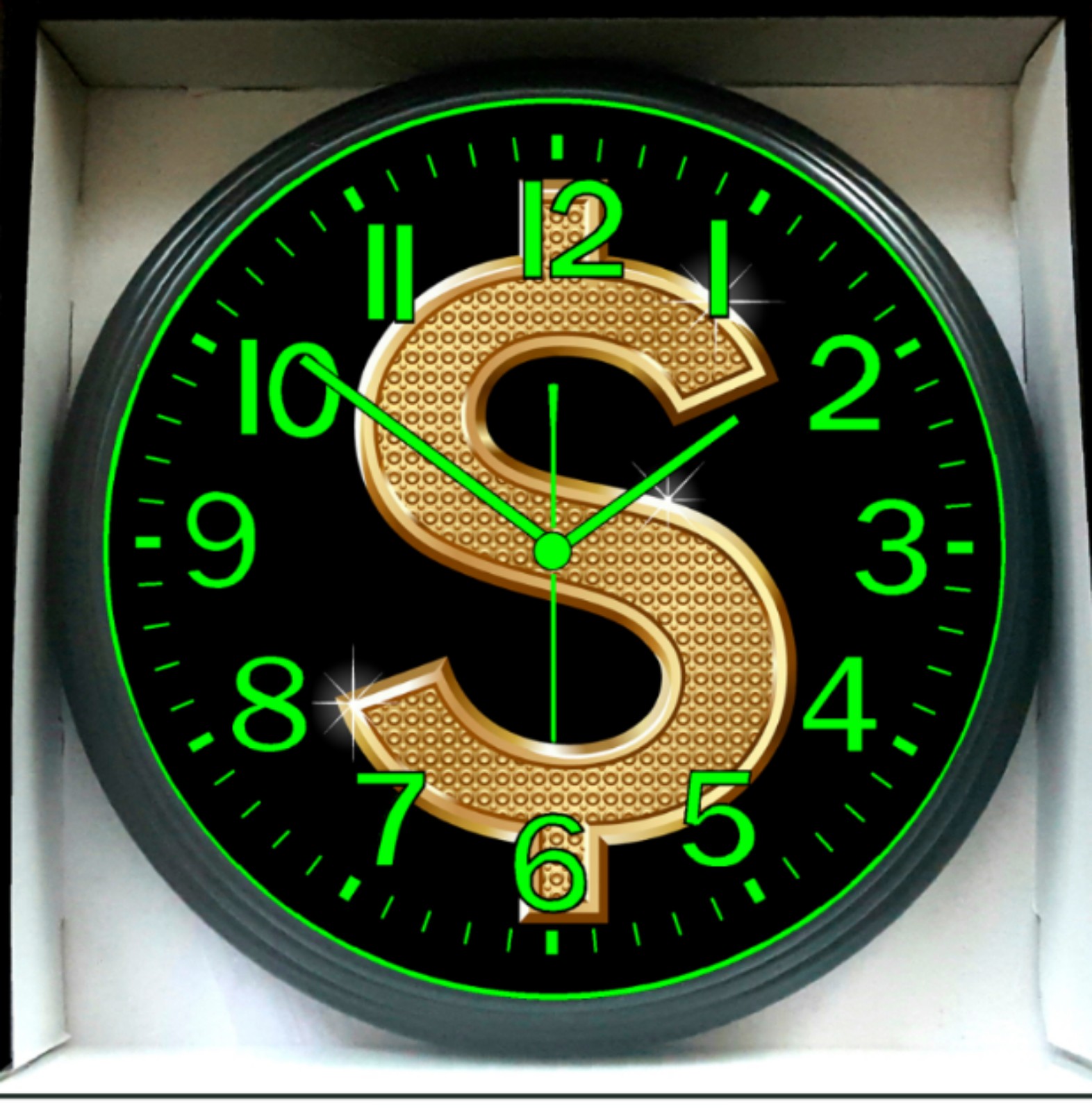 Good Vibes Money attracts Money Glow in the Dark Wall Clock New