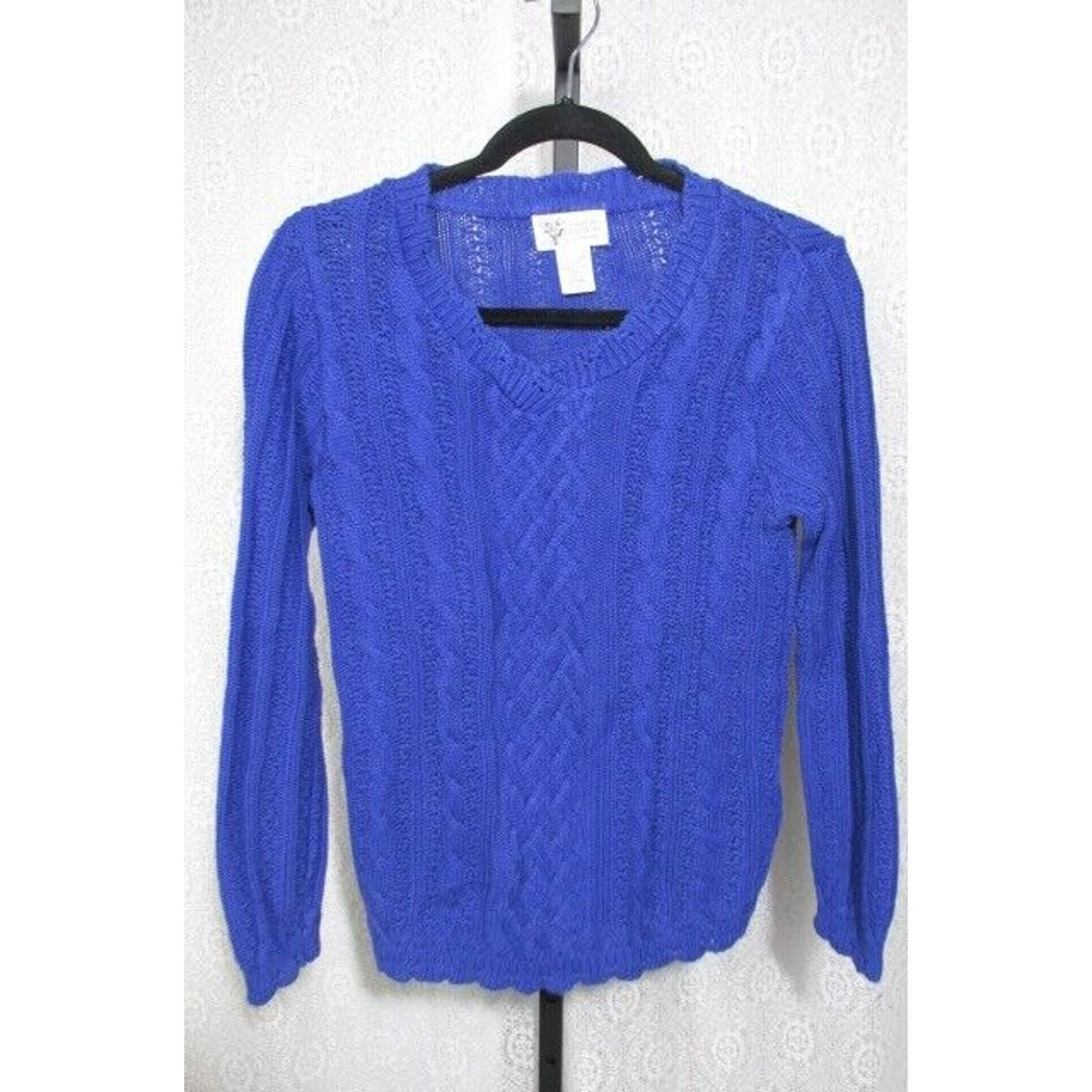 Cotton Country Long Sleeve Sweater, Size S/P
