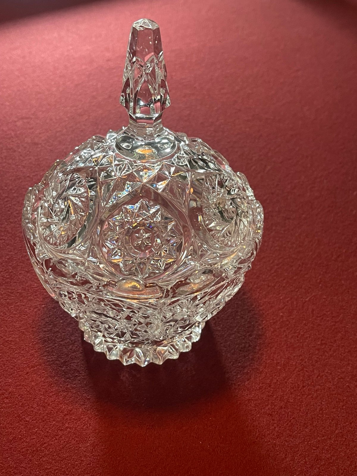 Vintage 8” Imperlux SUNRISE Collection Handcut 24% Lead Crystal Candy Dish
