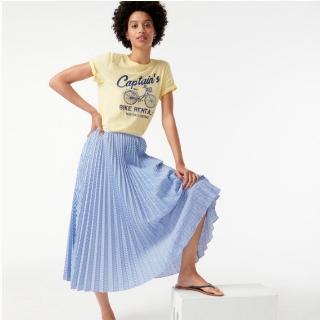 J. Crew Pleated Midi Skirt