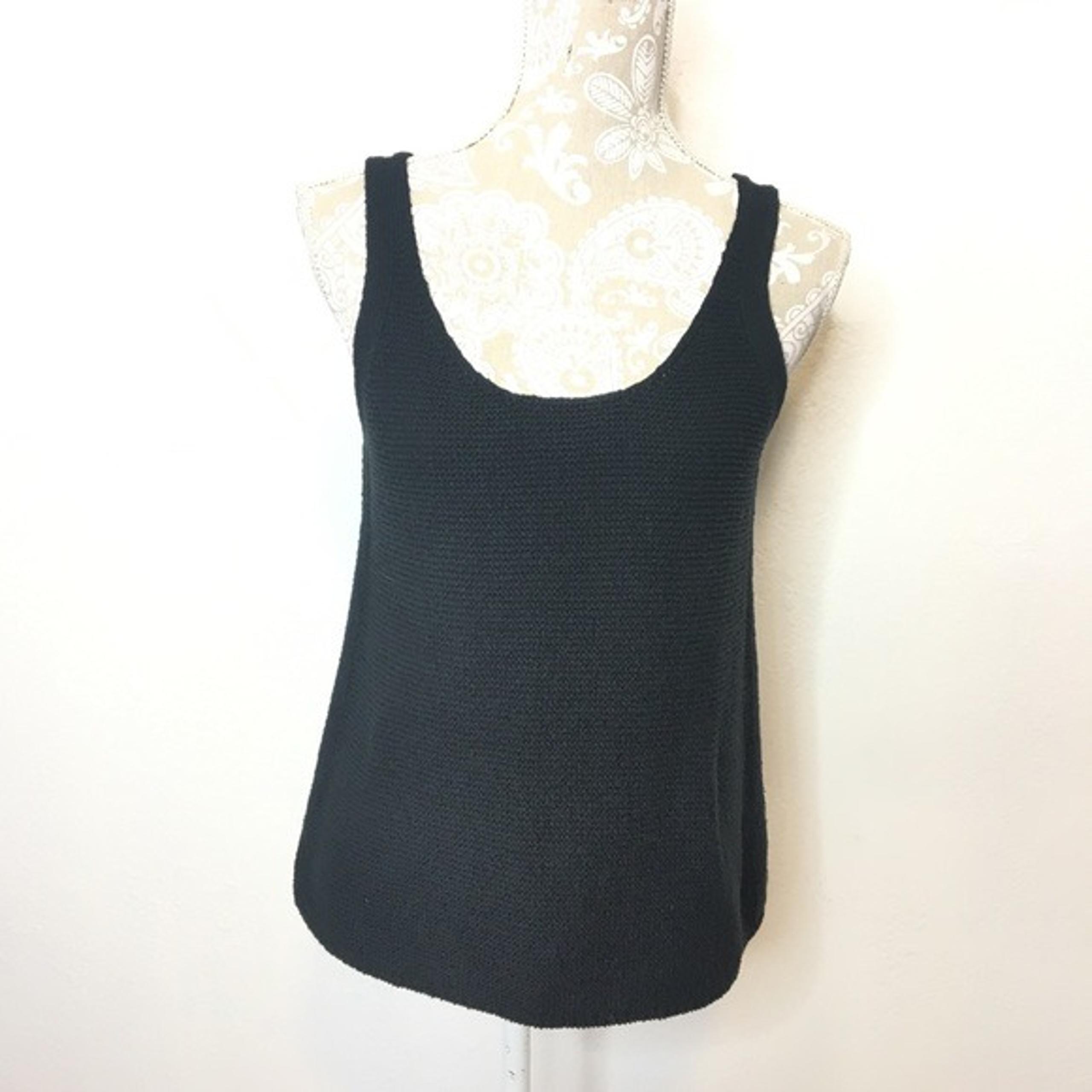 Vince Knit Tank Top SMALL Black Scoop Ne