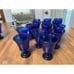 Handblown blue glasses goblets Isreal 15 pieces beautiful