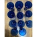 Handblown blue glasses goblets Isreal 15 pieces beautiful