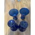 Handblown blue glasses goblets Isreal 15 pieces beautiful