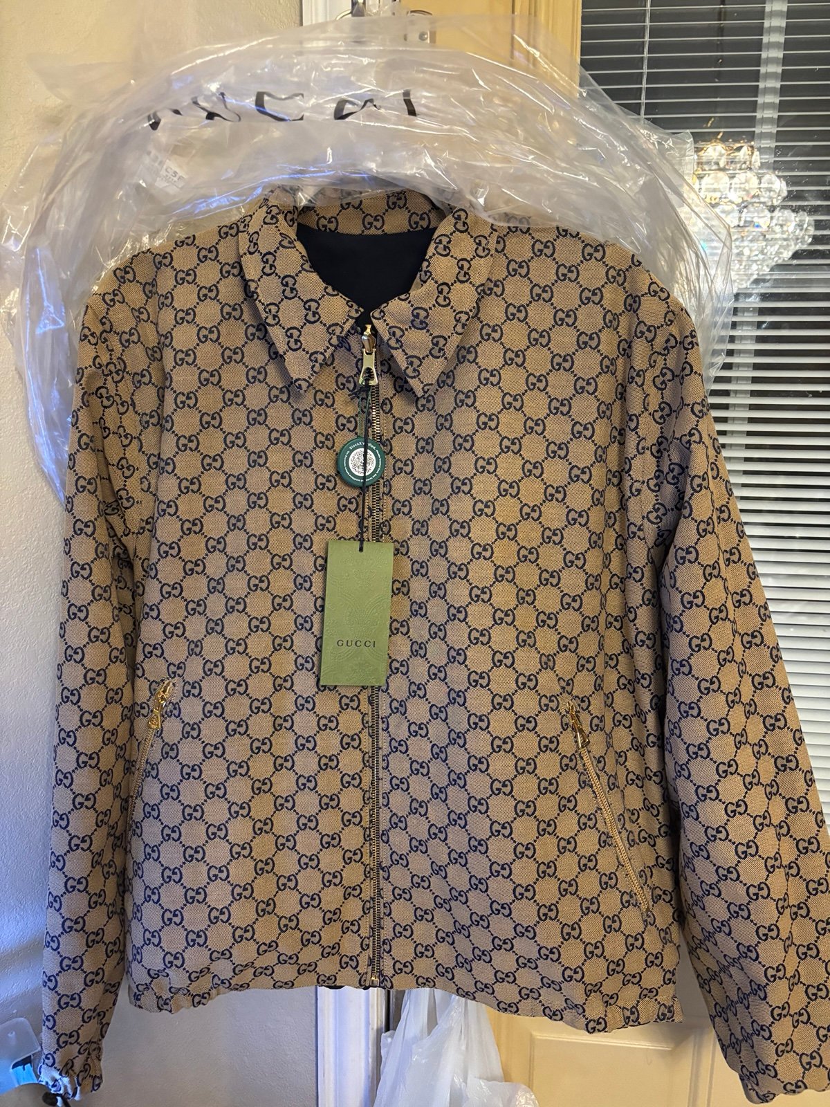 Gucci reversible navy jacket