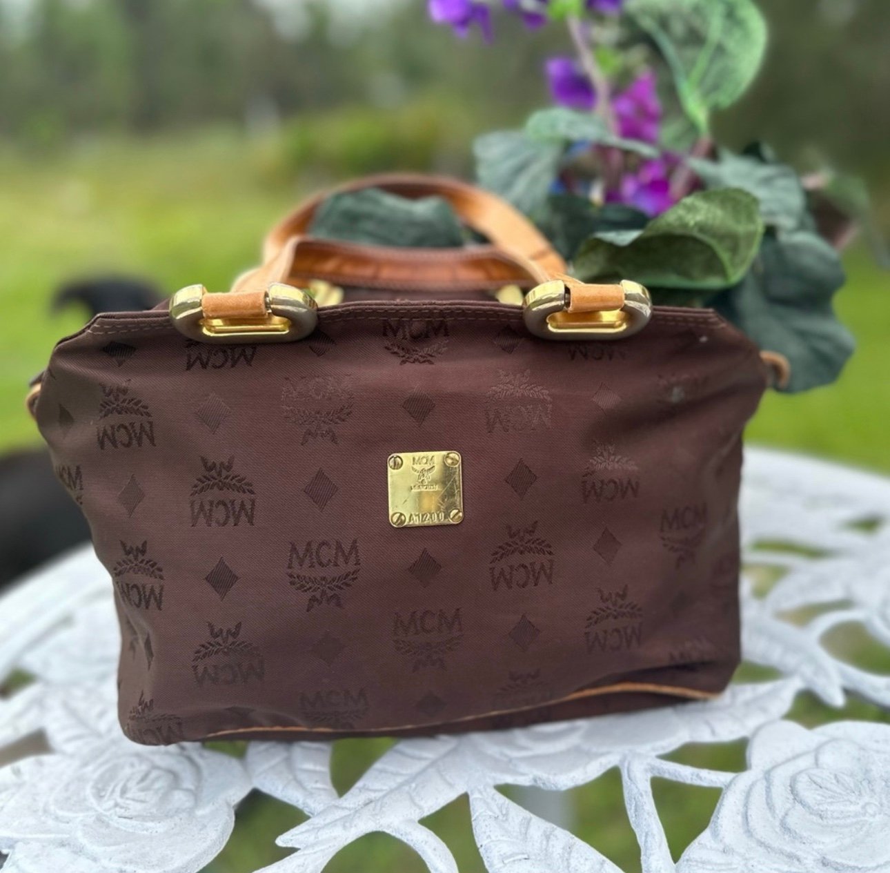 MCM brown Visetos handbag