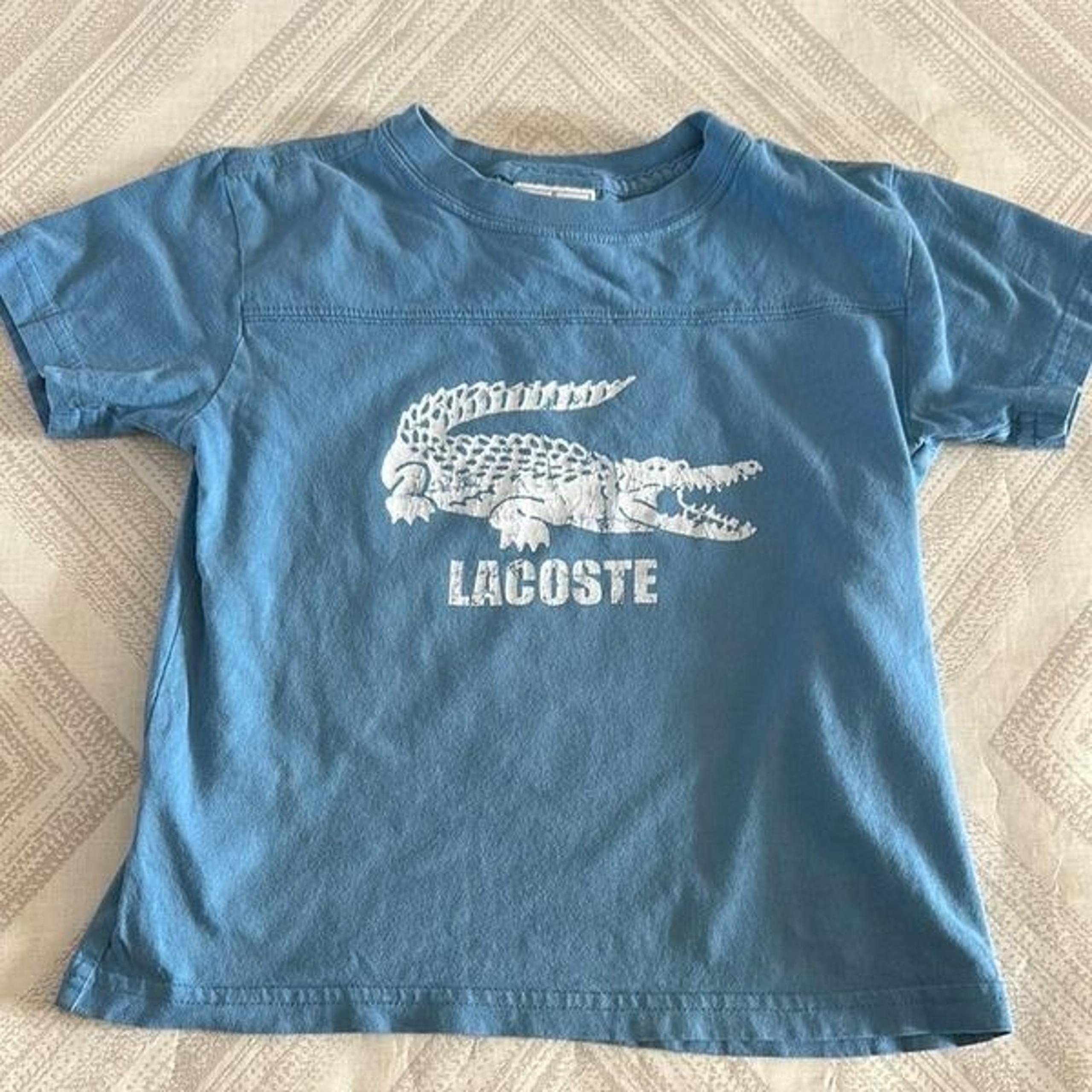 Lacoste Kids Blue Distressed T-Shirt - Size: 6