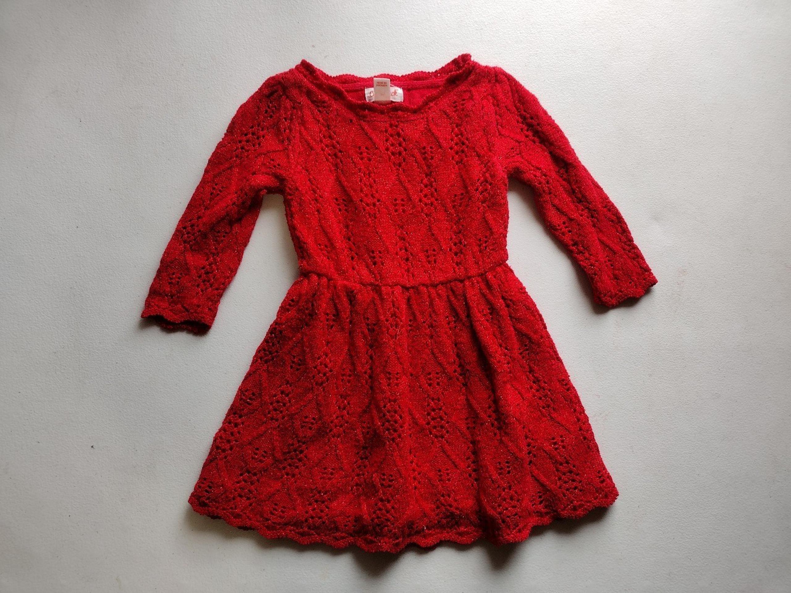 Cat & Jack girls red sweater dress size 2t