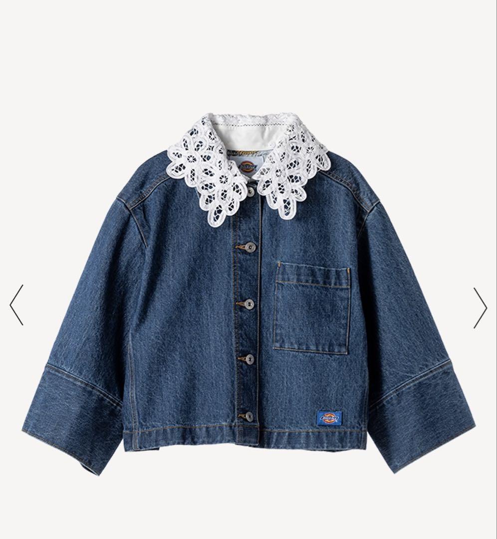 Lace collar denim jacket