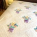 Vintage Chenille Full Bedspread Floral Flower Bouquet White Cottage Country Chic