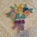 Vintage Chenille Full Bedspread Floral Flower Bouquet White Cottage Country Chic