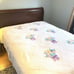 Vintage Chenille Full Bedspread Floral Flower Bouquet White Cottage Country Chic