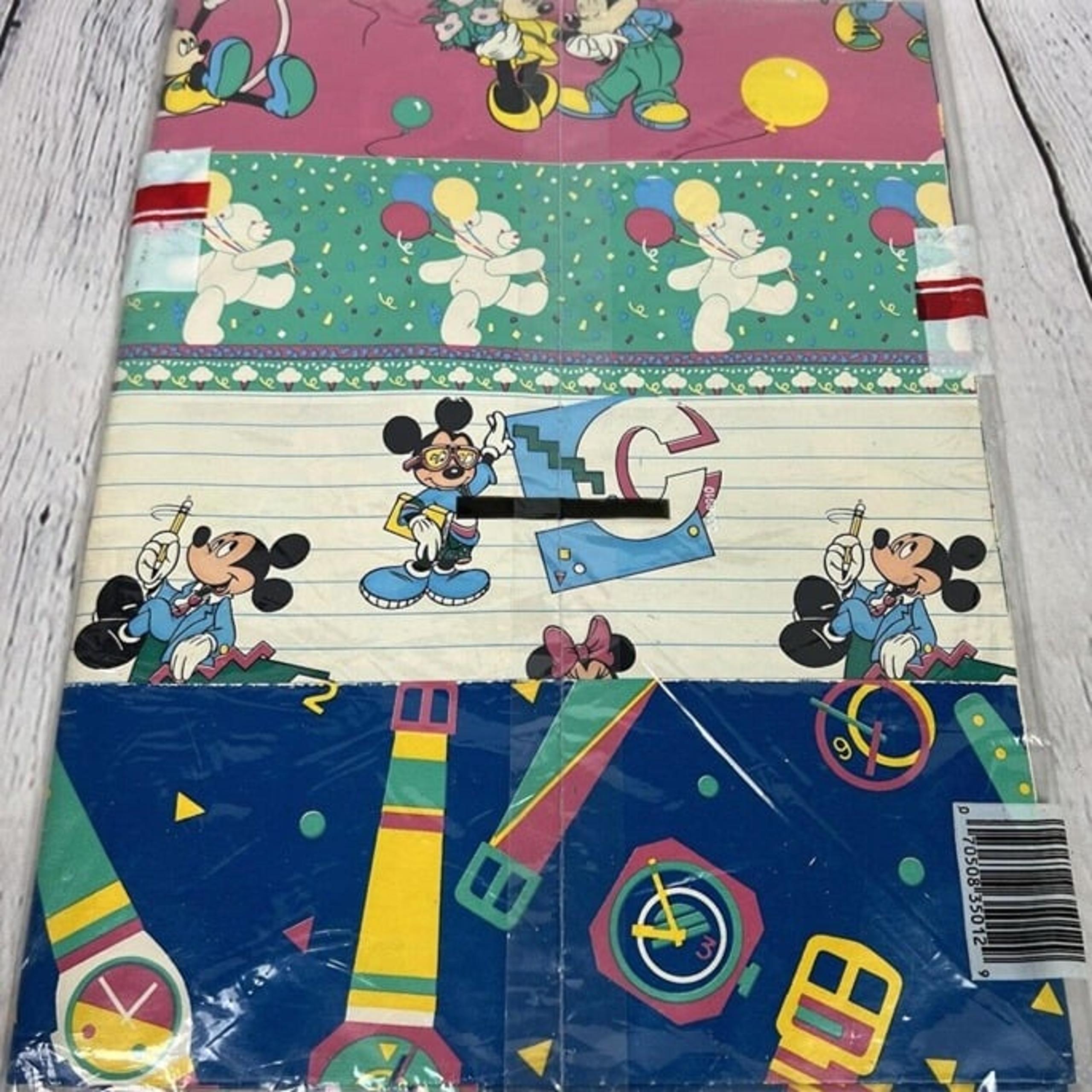 Vintage DISNEY MICKEY Cleo Gift Wrap Wrapping Paper Birthday Wrap 4-Pc's 30"x30"