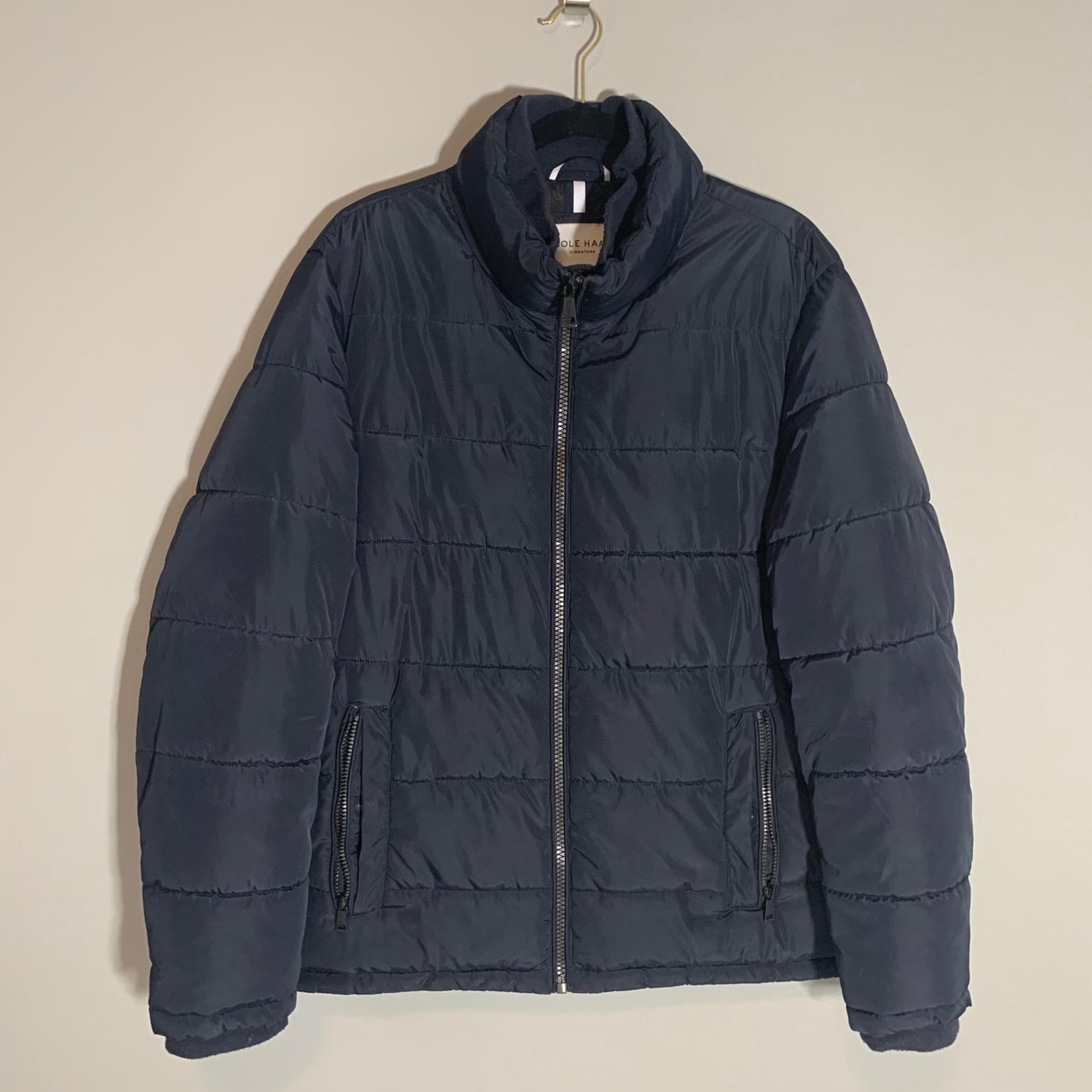 Cole Haan men's quilted collared long sleeve winter puffer jacket