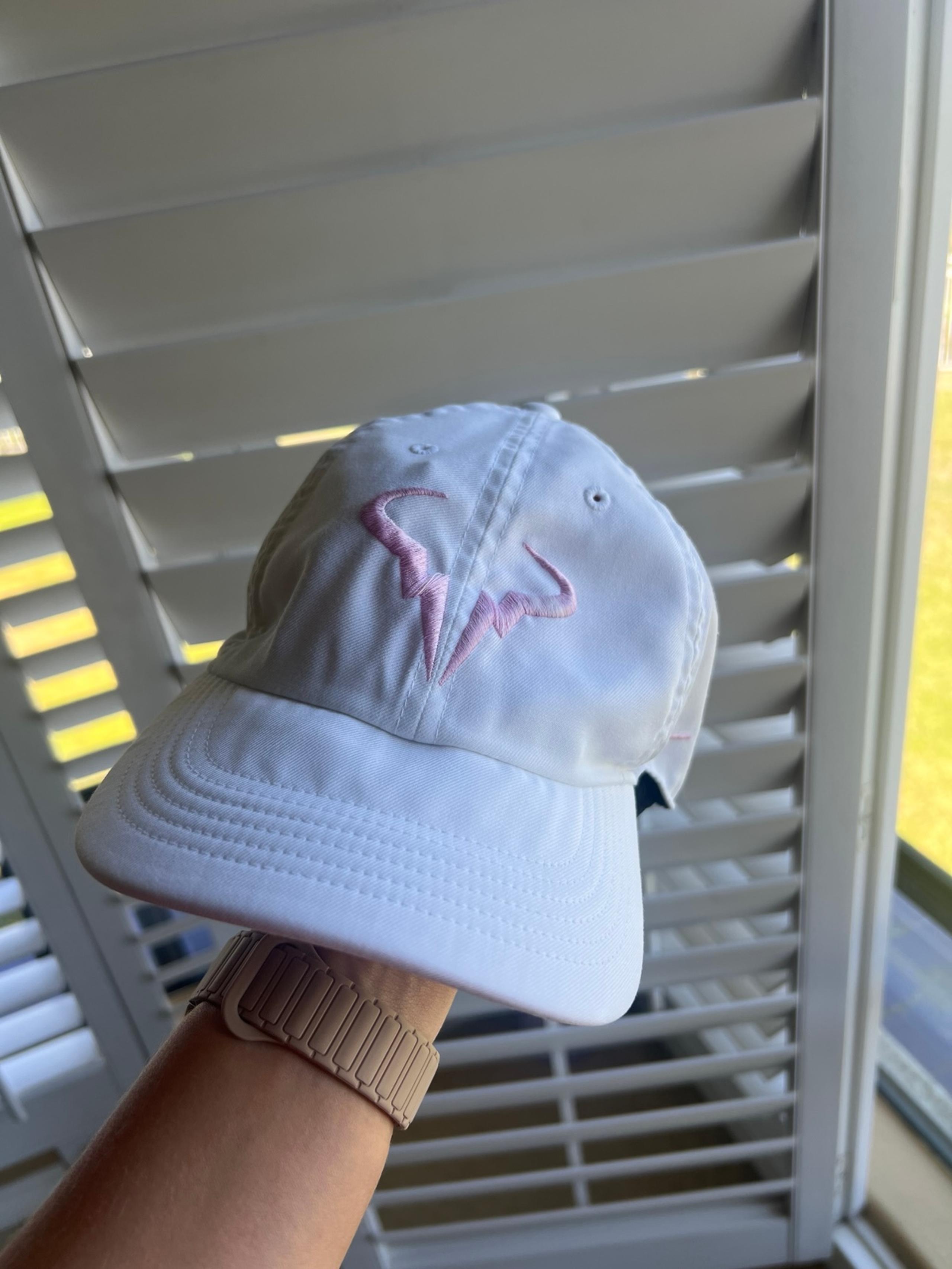 Nike AeroBill H86 Rafa Nadal Tennis Cap White W Pink Logo Rare