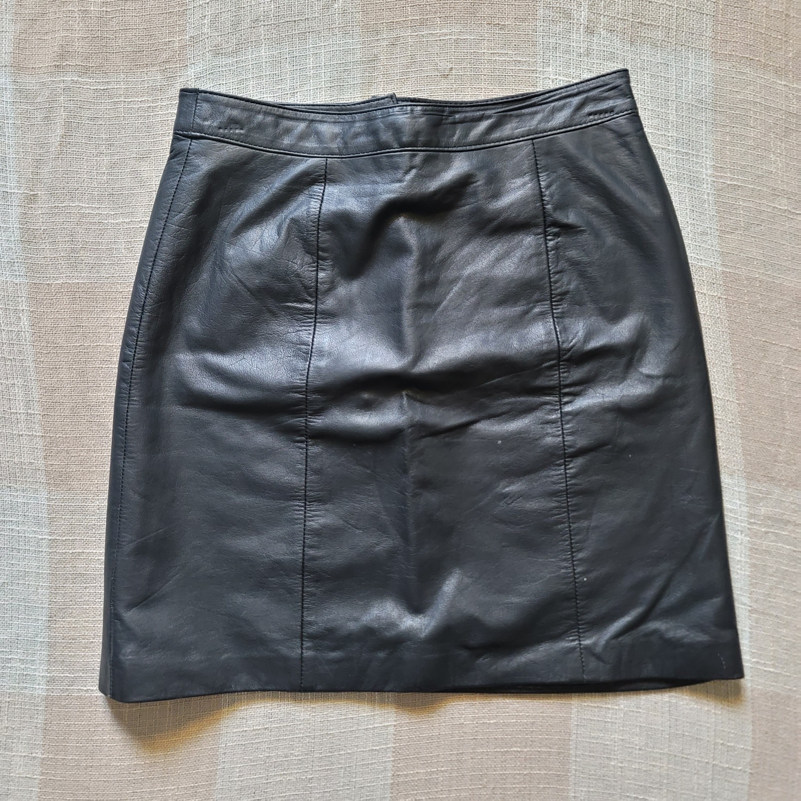 90s Black Leather Skirt
