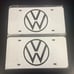 VW Brand New Front Vanity Metal Plate Frame Holder (2 Pack)