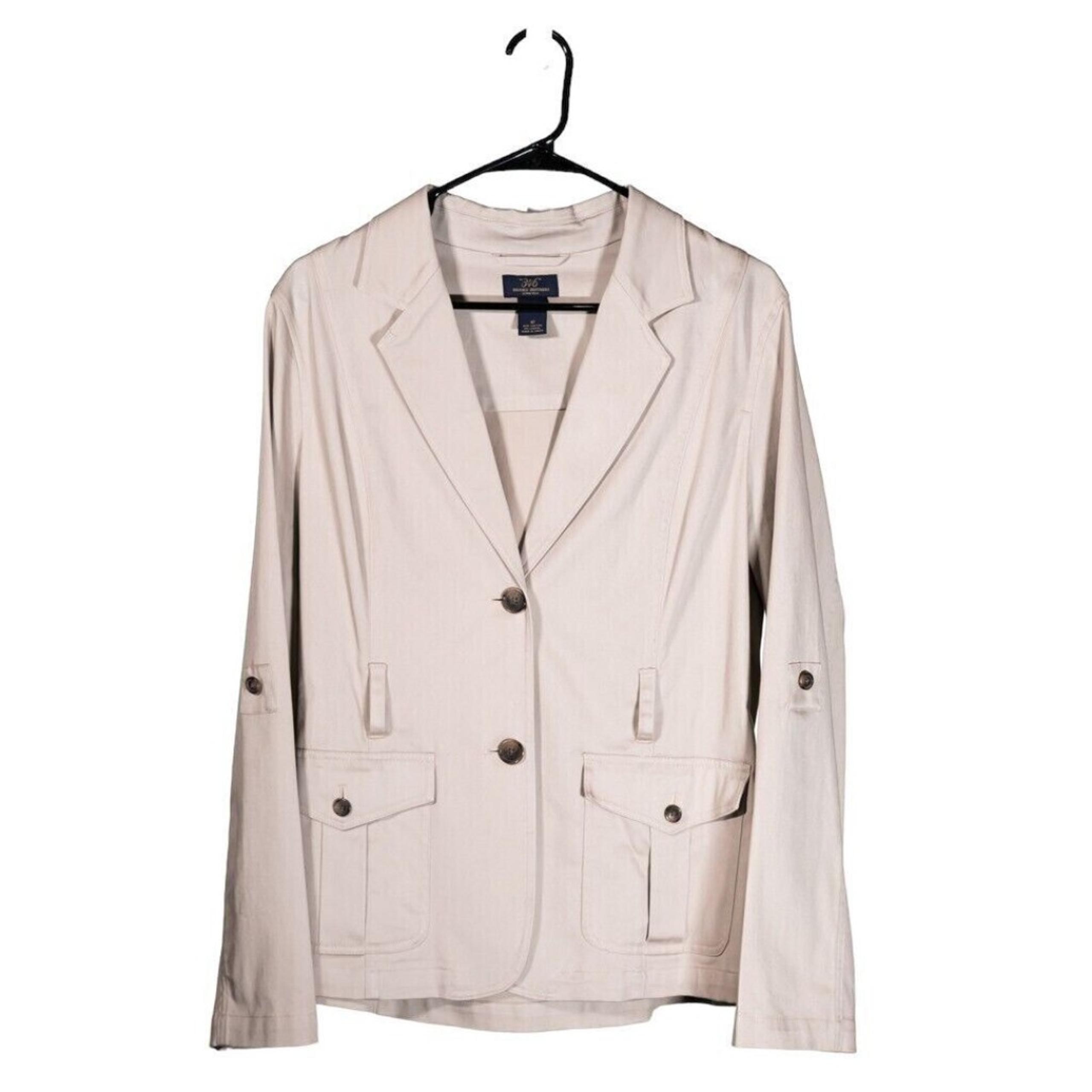 Brooks Brothers Women's Trench Coat Beige Khaki Stretch Long Sleeve Jacket 12