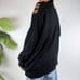 Vintage 90s Grunge Retro Black Indie Oversized Striped Grandpa Sweater / Sz: XL