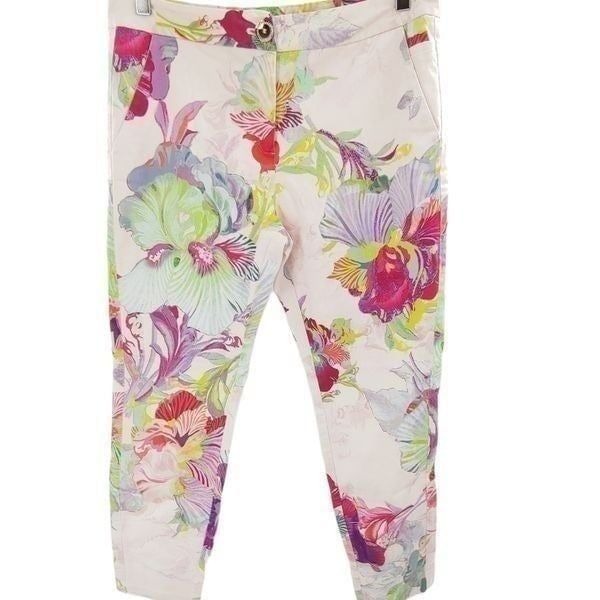 Ted Baker orchid print ankle length pants size 8